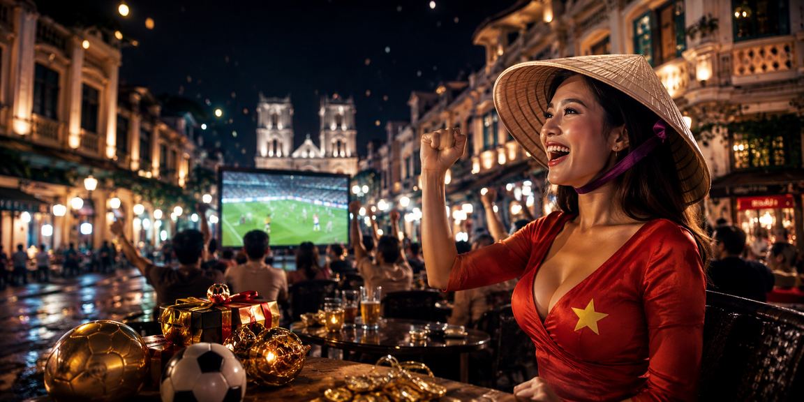 Cổ động viên Hà Nội xem bóng đá và đọc phân tích kèo trên điện thoại