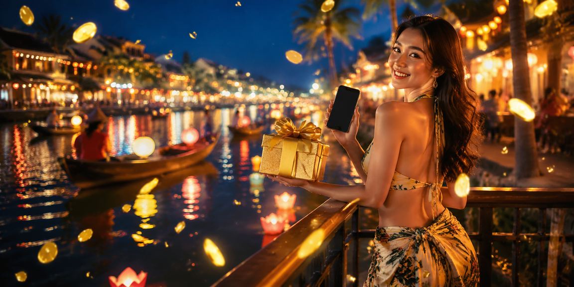 Không khí lễ hội Hội An minh họa nhu cầu xem thanh toán và tài khoản trên di động